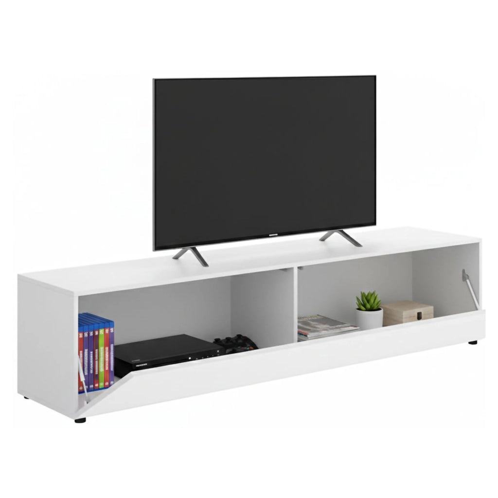 Borger, Mobile Porta tv un Ripiano, 42x180x42h cm Bianco