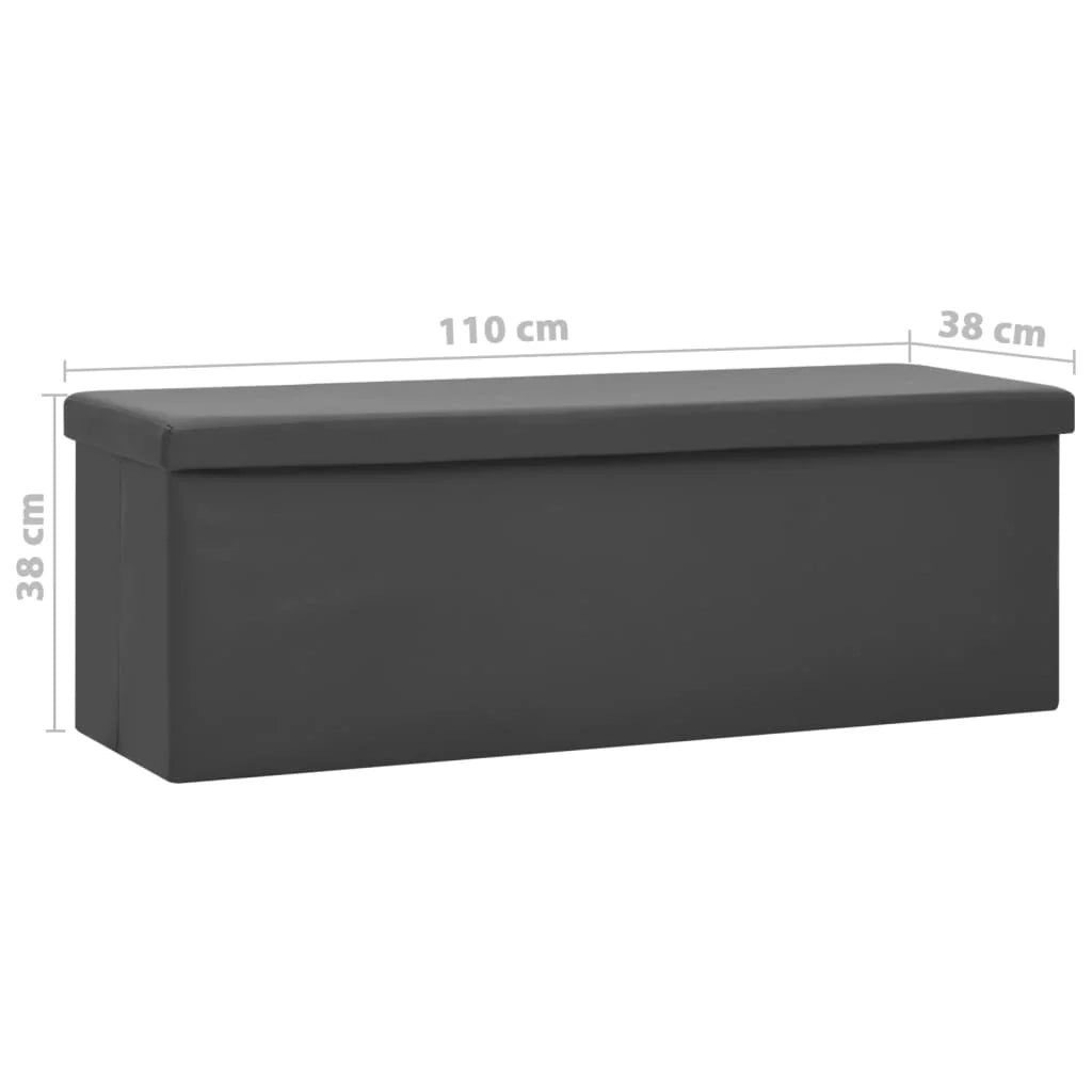 Panca contenitore pieghevole 110 x 38 x 38 cm PVC grigio 02_0010991