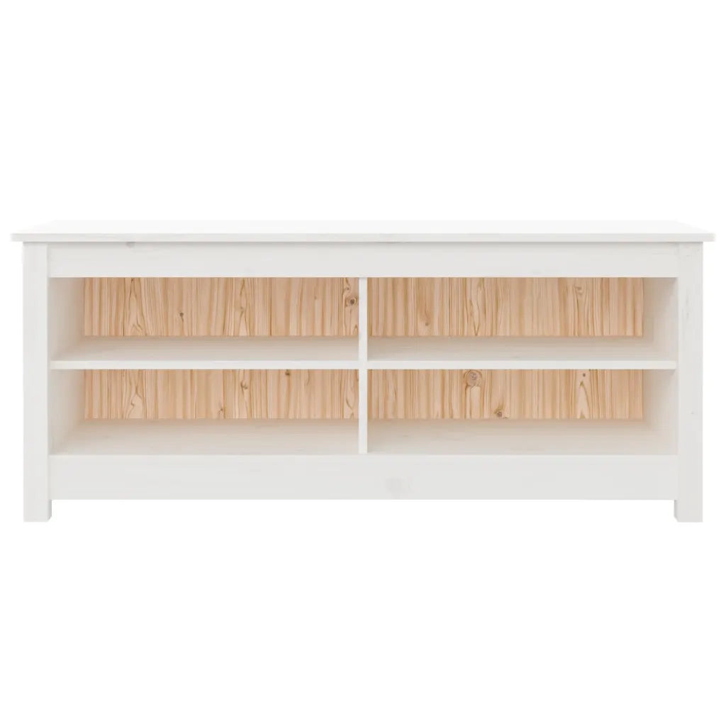 Scarpiera-Scaffale per scarpe Bianca 110x38x45,5 cm in Legno Massello di Pino 729157