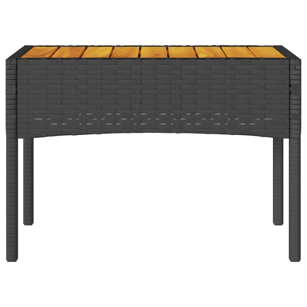vidaXL Panca da Giardino a 2 Posti Cuscini e Tavolo Nera in Polyrattan