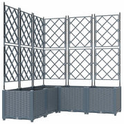Fioriere | Cassetta per fiori | Vaso da giardino 5 pz Grigio Chiaro 120 x 120 x 143 cm