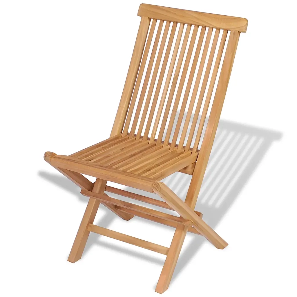 Sedie da Giardino Pieghevoli 4 pz in Legno Massello di Teak 43040