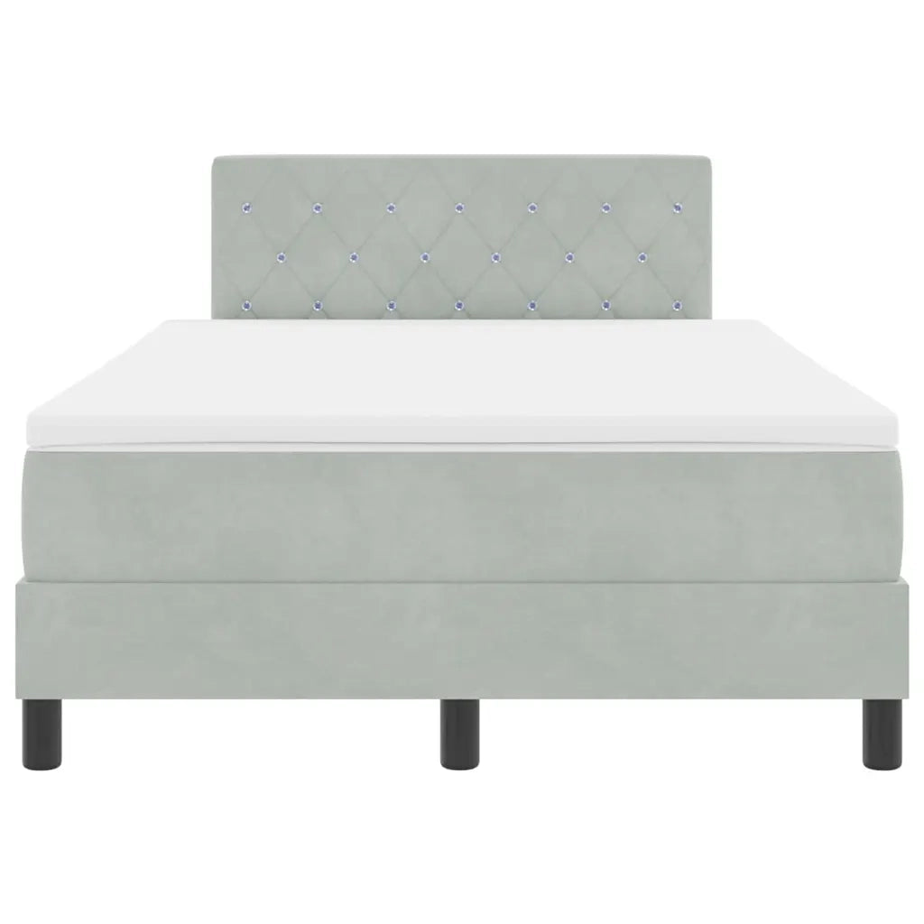 Letto a Sorgente LED con led Grigio chiaro 120 x 200 cm Velluto 3342578