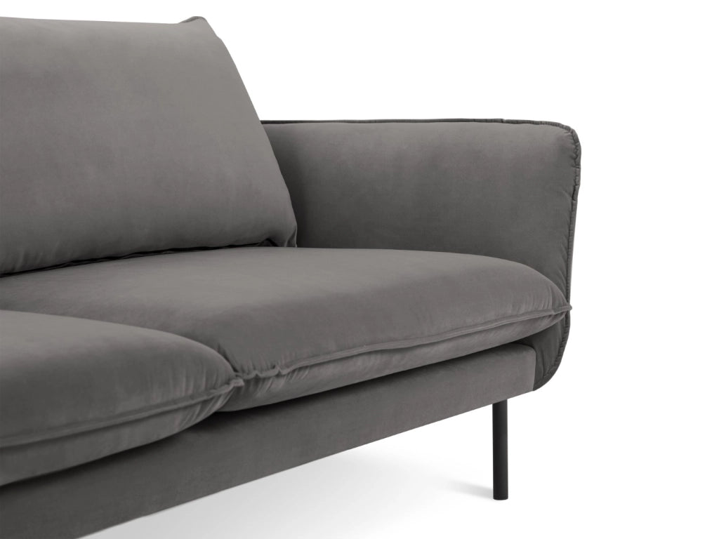 Cosmopolitan Design - Divano "Vienna" 3 posti in velluto grigio chiaro 