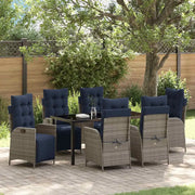 Set da Pranzo per Giardino 7 pcs Grigio e Nero Rattan 3380586