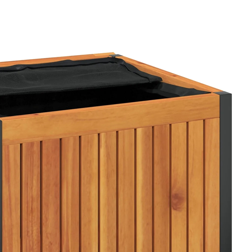 Cassa da Esterno per Cuscini 45x45x45/53cm in Legno e Acciaio