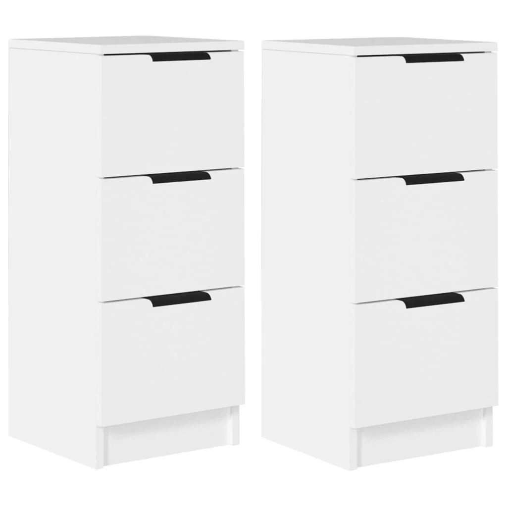 Buffet credenza cassettiera armadio mobile contenitore organizer per cucina soggiorno salotti set da 2 30 x 30 x 70 cm legno ingegnerizzato bianco 02_0036651