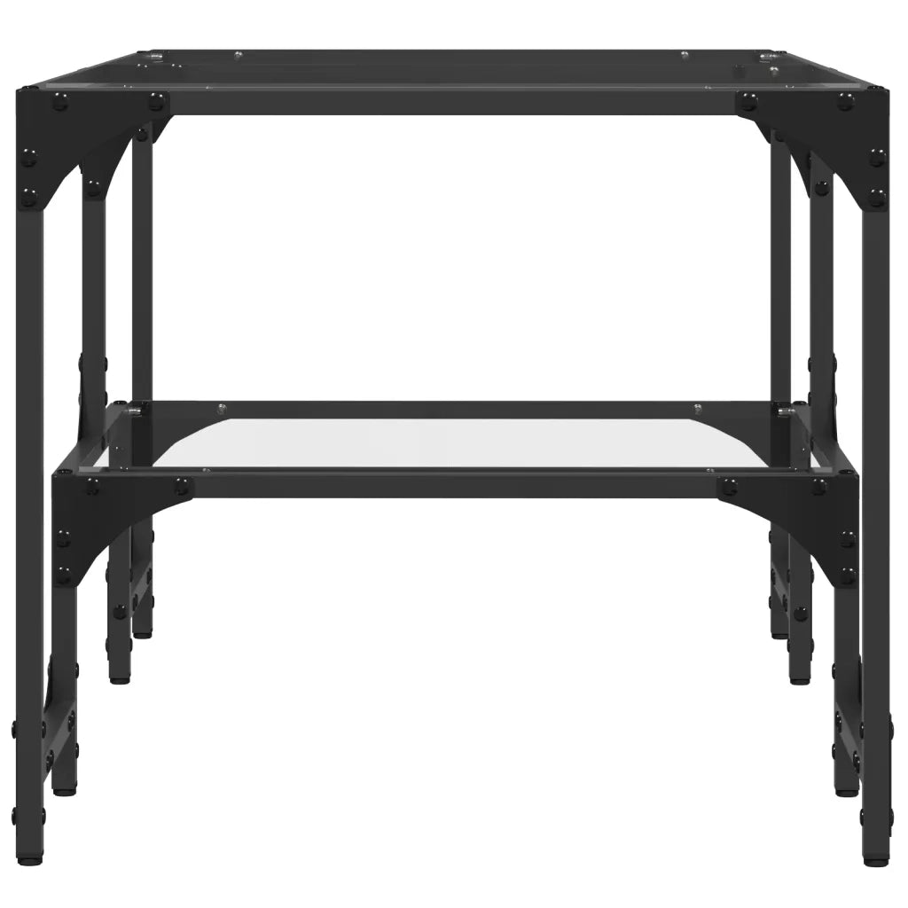 2 pz Tavolini da salotto | Tavolino da caff¨¨ | Tavolino da Soggiorno con Piano Vetro Trasparente 98,5x50x45 cm Acciaio