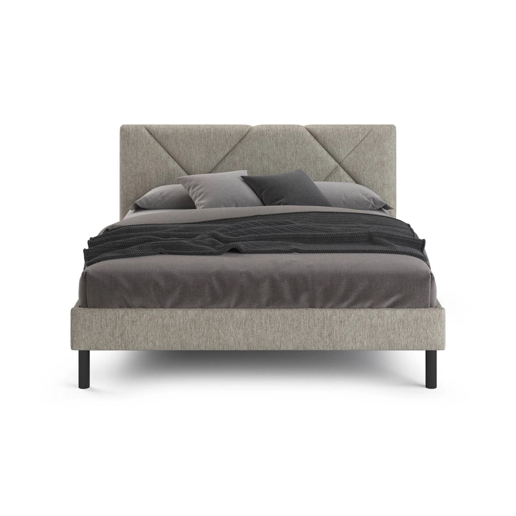 Morpheus, Letto Matrimoniale Dimensione Materasso 160x190 cm, Grigio Tortora