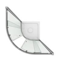 Box Doccia Semicircolare 2 Ante Scorrevoli In Cristallo Trasparente 6mm H185 Fosterberg Vejle 90x90xH185 cm