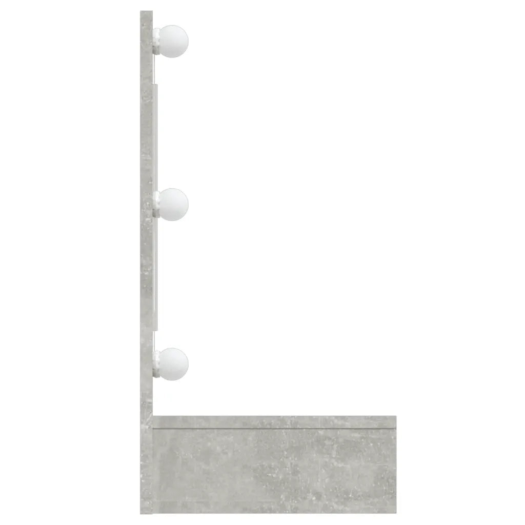 Mobile a Specchio con LED-Armadietto a Specchio Grigio Cemento 90x31,5x62 cm