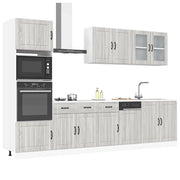 vidaXL Set Mobili da Cucina 7 pz Kalmar Grigio Sonoma in Truciolato
