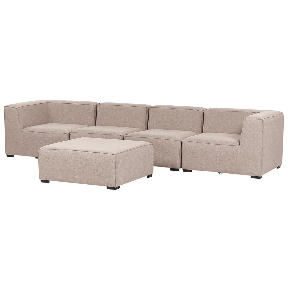 Set divano ad  per interni ed esterni Rivestimento in tessuto beige salotto da giardino ottomana
