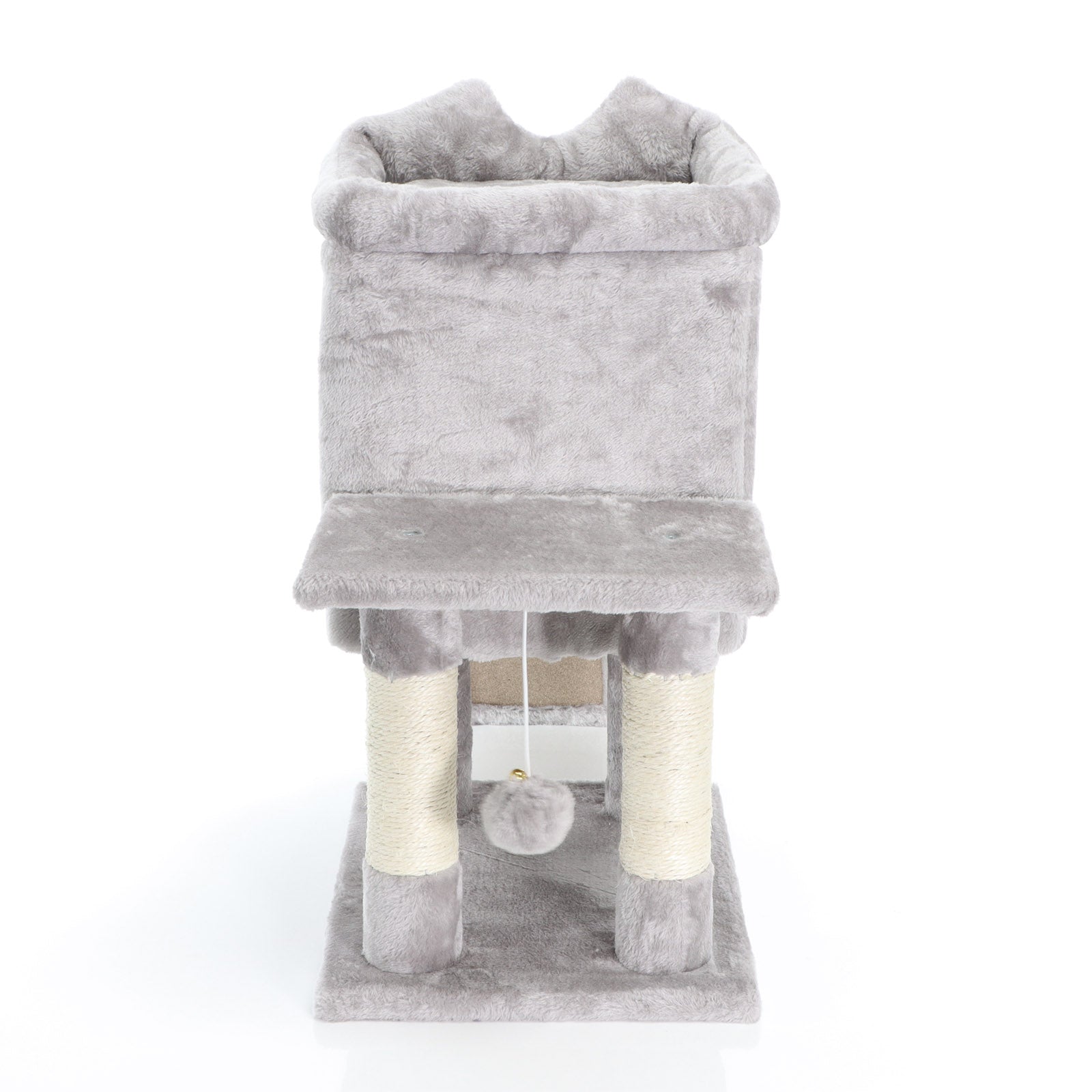 Fudajo Albero tiragraffi grigio chiaro 60cm con casetta per gatti, tronco e sisal