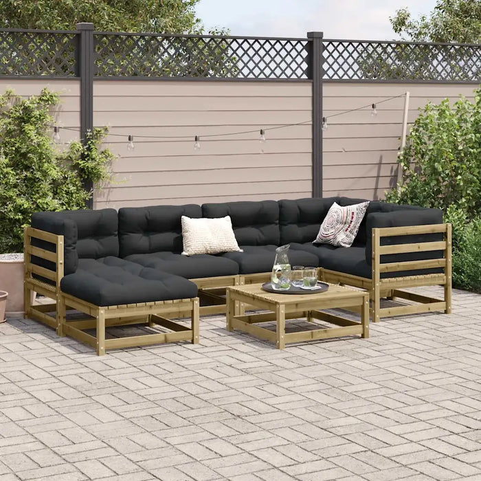 Set Divani da Giardino 7 pz in Legno Impregnato di Pino 3299533