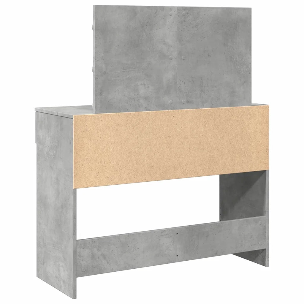 Toeletta | Tavolo da Trucco con LED Grigio Cemento 100x40x120 cm