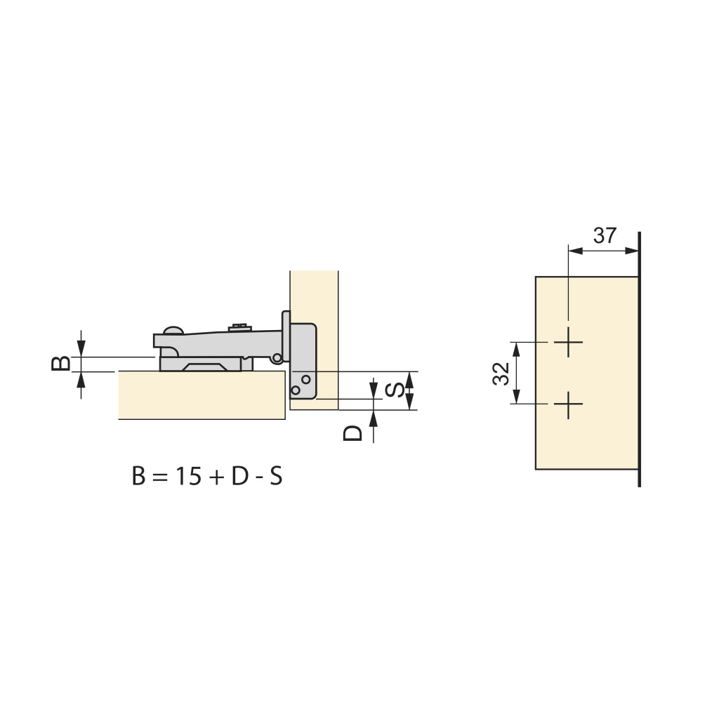 Emuca Kit cerniera collo dritto X92N e basetta, Basetta a vite, Nichelato, Acciaio, 20 u.