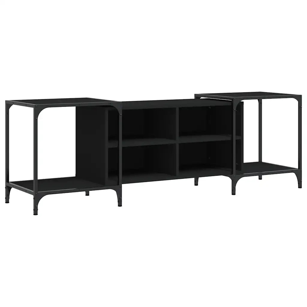 Mobile Porta TV-Mobile per TV-Credenza TV Nero 153x37x50 cm in Legno Multistrato