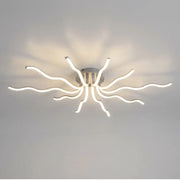 Plafoniera LED moderna 56W Ø100cm a piovra con bracci ondulati e CCT switch 3 colori, lampada da soffitto scenografica per interni
