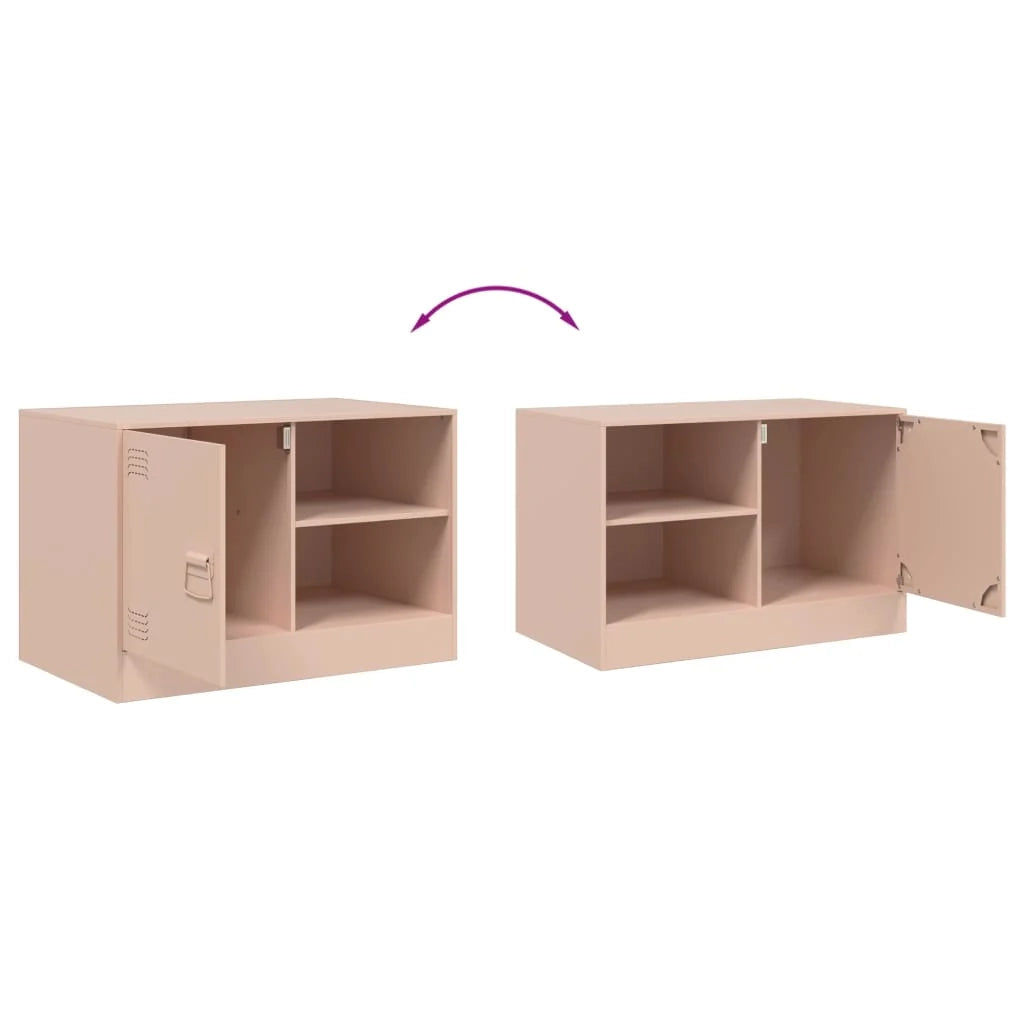 Mobile TV multimediale mensola TV credenza TV sala da pranzo soggiorno camera da letto rosa 67 x 39 x 44 cm acciaio rosa 02_0028292