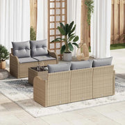 Set Divano da Giardino con cuscino 6 pcs Beige e grigio 3354249