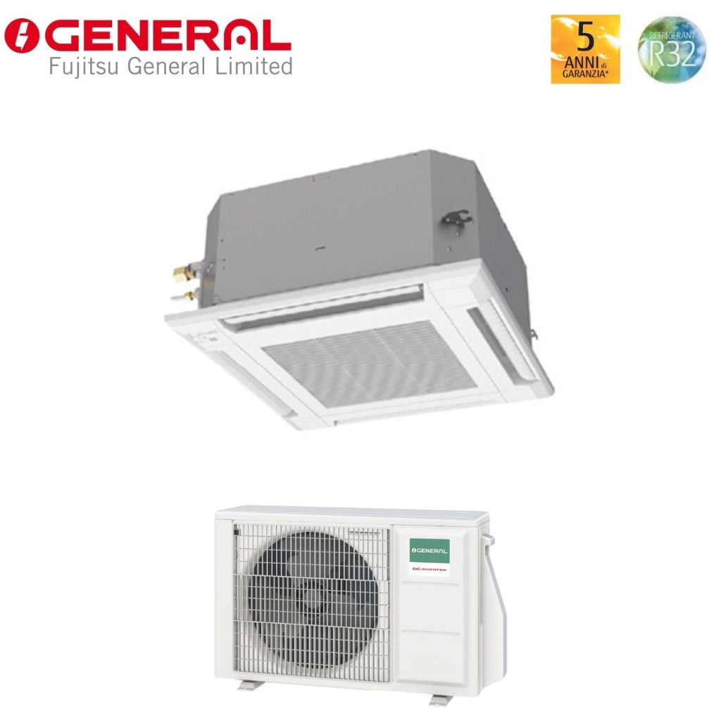 Climatizzatore Condizionatore General Fujitsu Cassetta a 4 Vie Inverter serie KVLA 12000 Btu AUXG12KVLA R-32 Wi-Fi Optional Griglia Inclusa