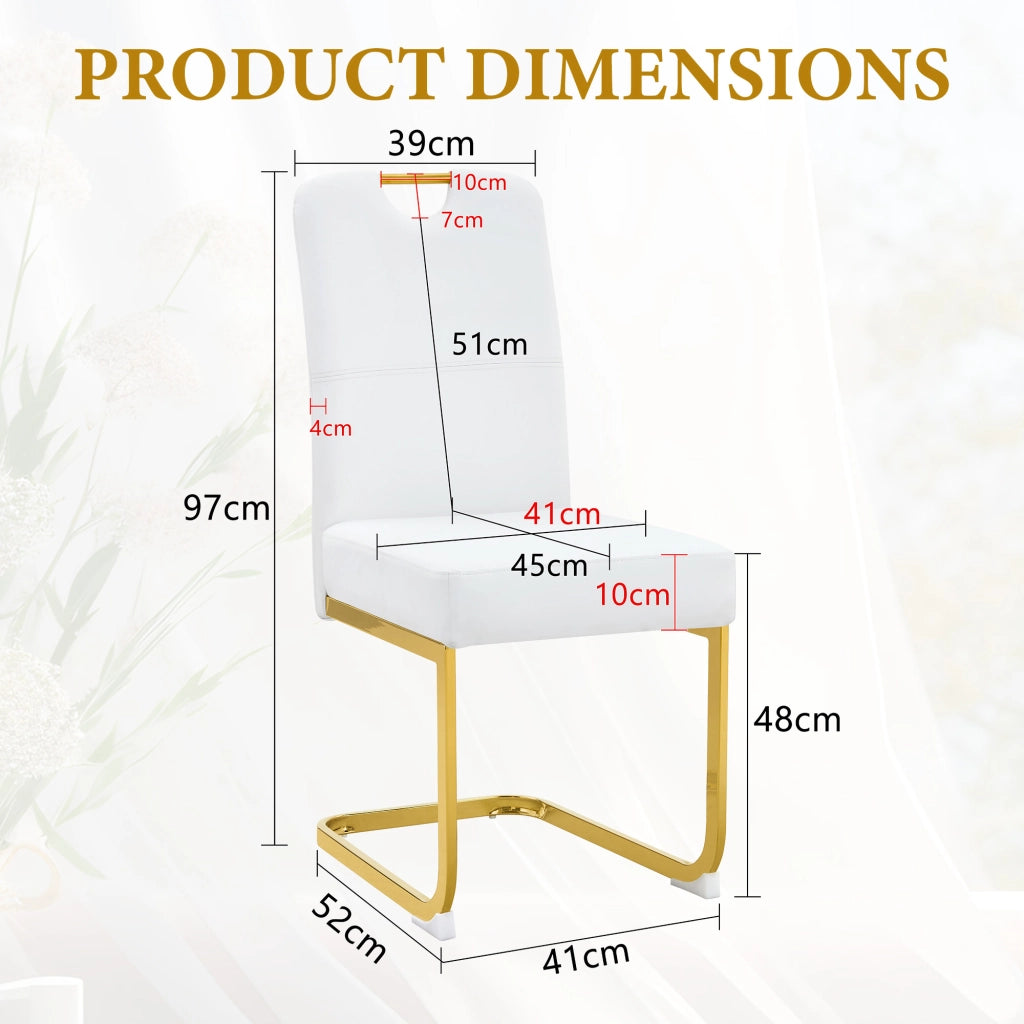 Sedia da Pranzo con Schienale Ergonomico e Piedini Antiscivolo in PU Bianco Moderno
