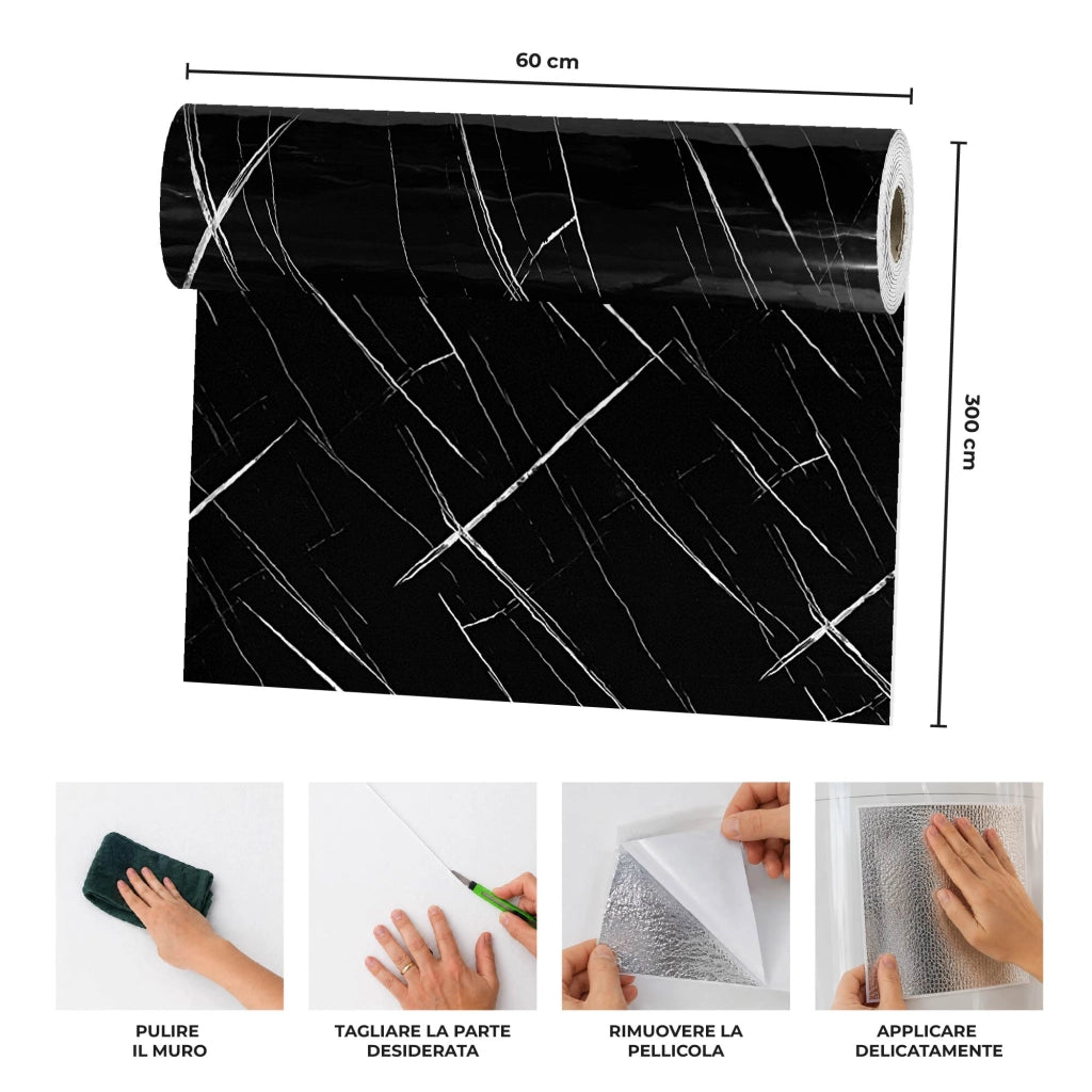 Carta Adesiva Da Rivestivmento 60x300 cm Pellicola Autoadesiva Impermeabile per Mobili, Pareti, Cucina, Tavoli e Top Cucina – Rivestimento Rimovibile per Superfici Lisce e DIY Disegno1