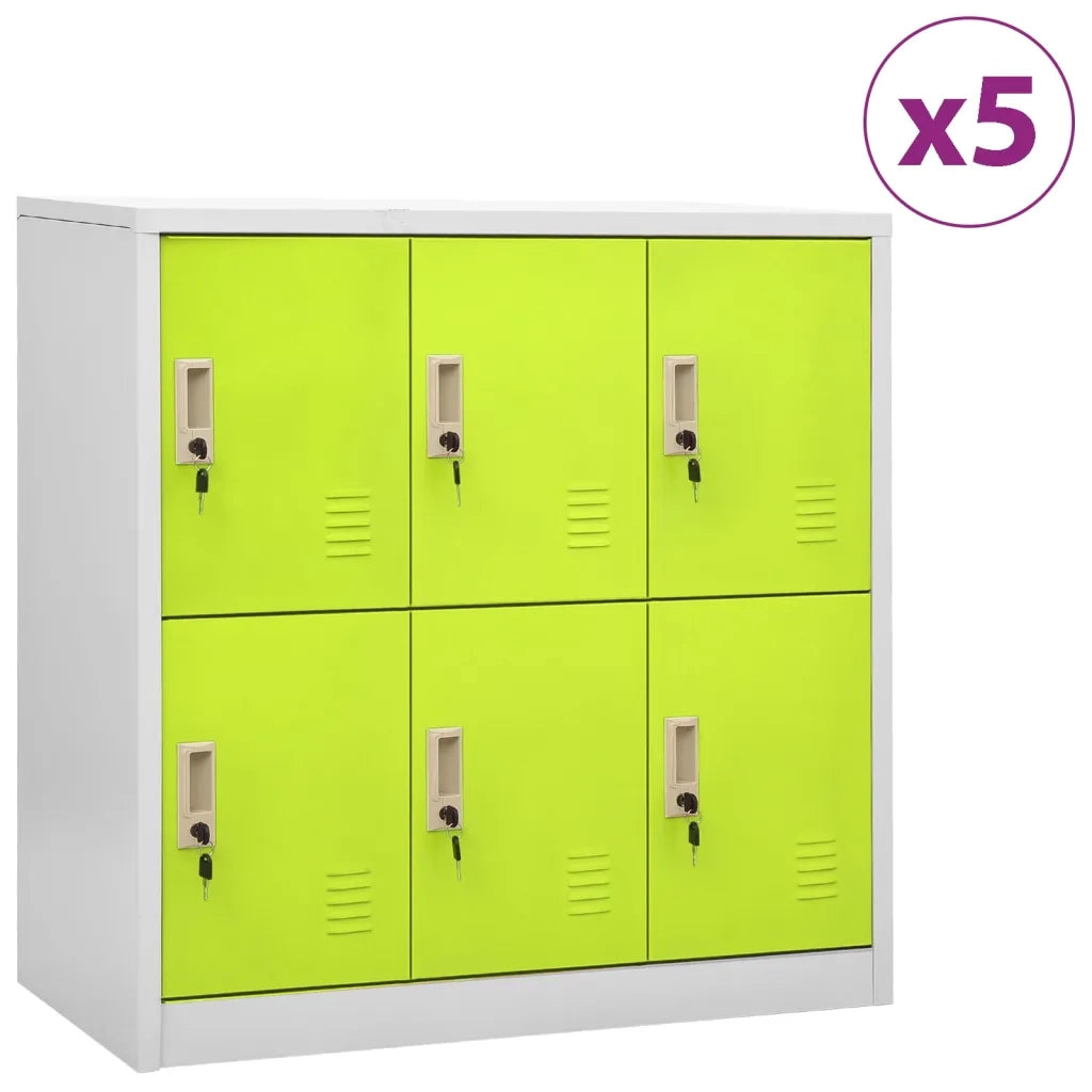 Armadietti Chiavi 5pz Grigio Chiaro Verde 90x45x92,5cm Acciaio cod mxl 37958