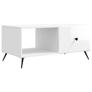 Tavolino da salotto Bianco Lucido 90 x 50 x 40 cm