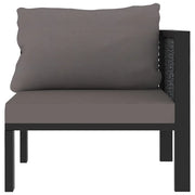 Divano Angolare Modulare-Sofa Modulare-Divanetto Bracciolo Sinistro Polyrattan Antracite 401860