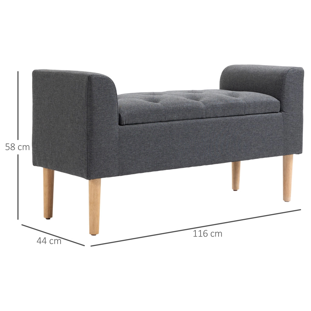 Divano letto con cassetti ¨C zephmum ¨C grigio scuro 116x44x58 cm