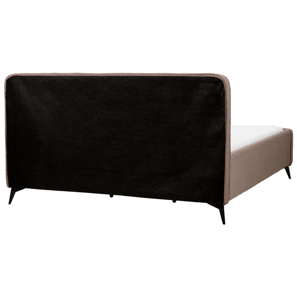 Letto matrimoniale in bouclé con struttura a doghe 180 x 200 cm stile classico camera da letto