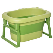 Vasca Bagnetto Pieghevole per Bambini 0-6 Anni ¨C zephmum ¨C Verde Plastica Antiscivolo 75.3x55.4x43cm
