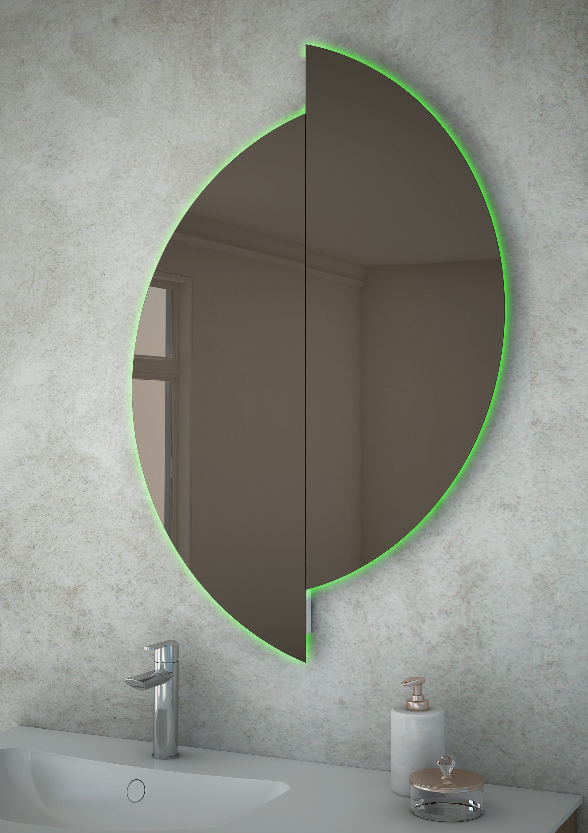 Specchio bronzato con illuminazione a LED RGB Made in Italy 45031
