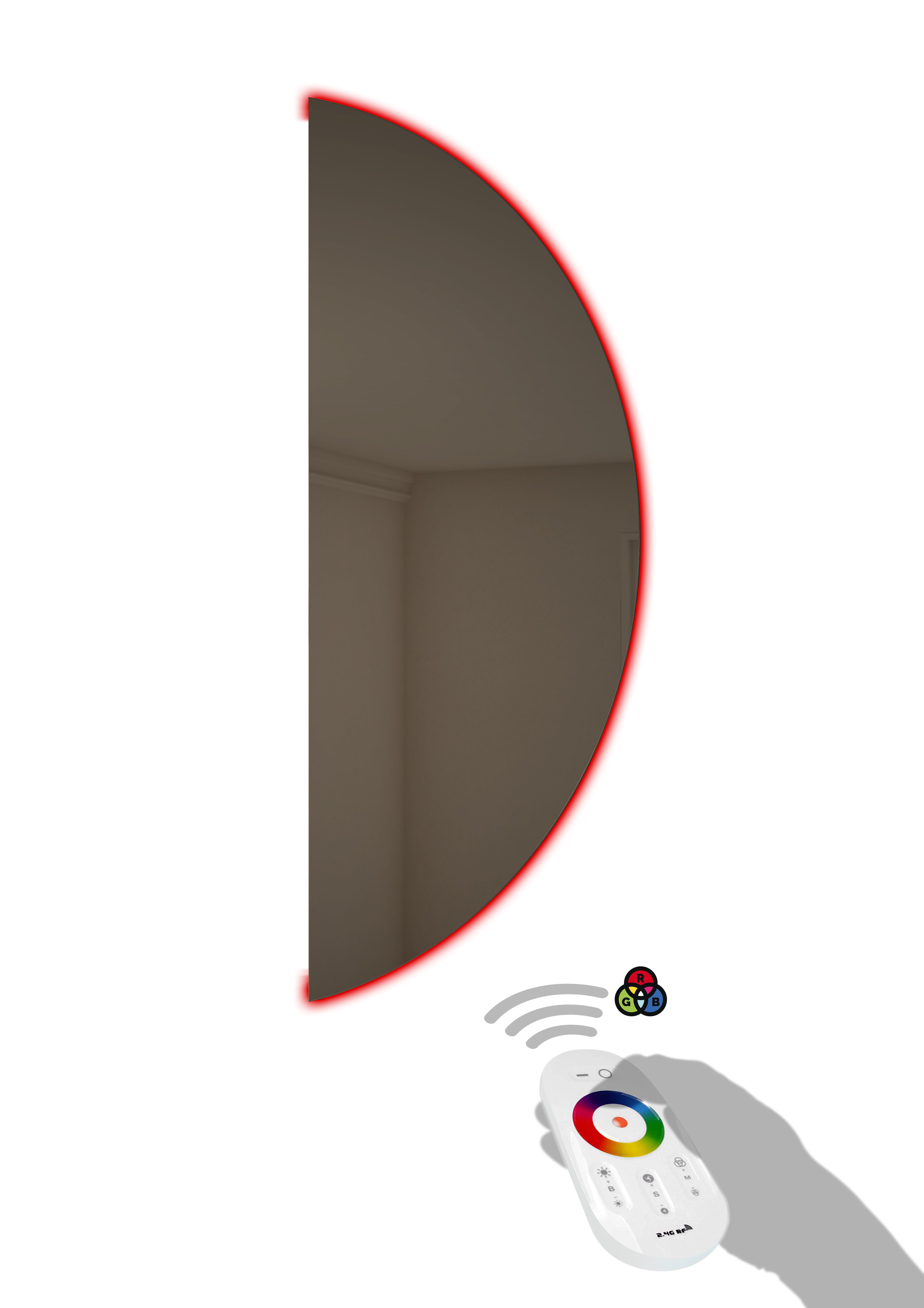 Specchio bronzato con illuminazione a LED RGB Made in Italy 45031