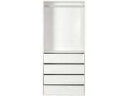Armadio "Opéra" con 4 cassetti e 1 spazio per appendere - 80 x 45 x 180 cm - Bianco