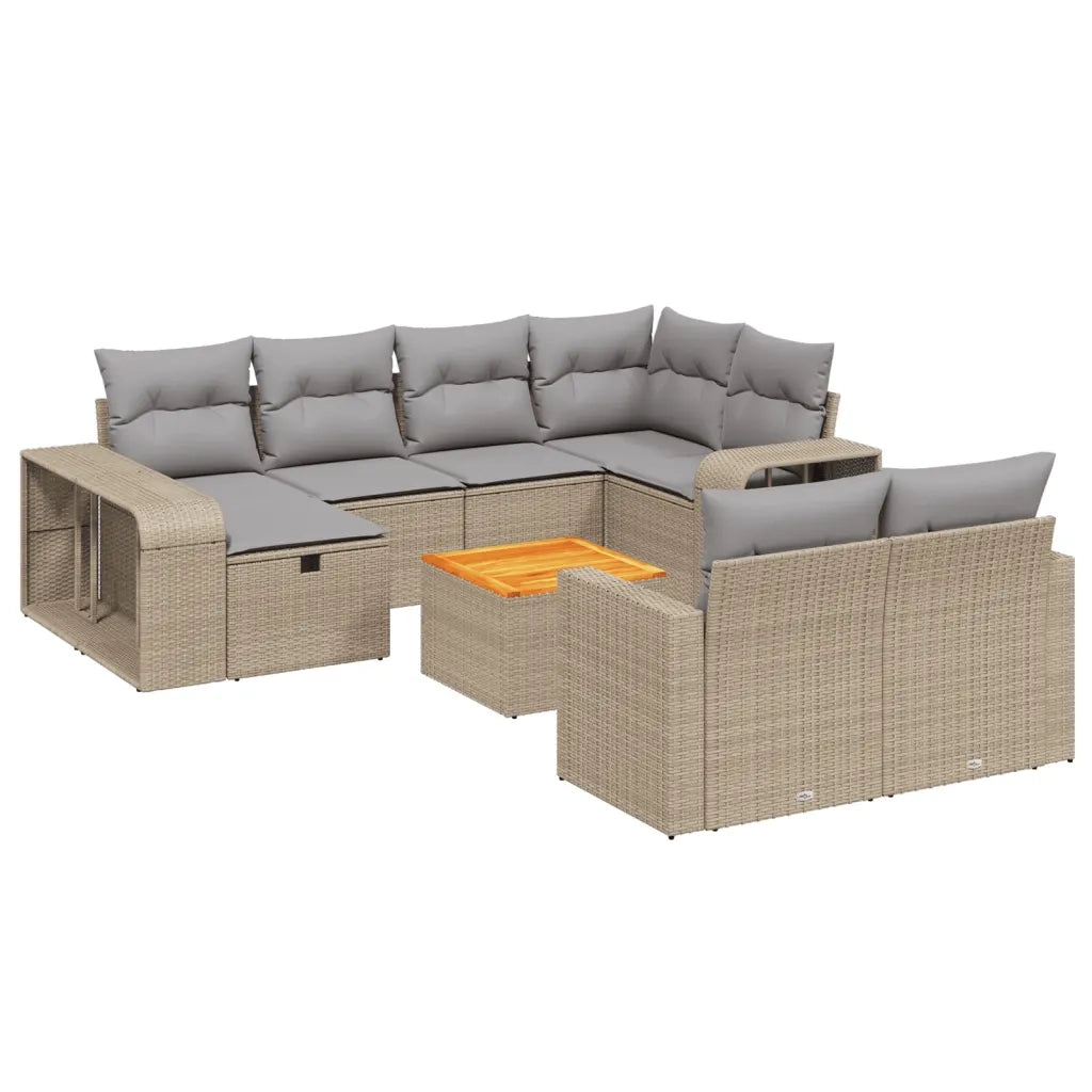 Set Divani da Giardino 11 pz con Cuscini Beige in Polyrattancod mxl 90540
