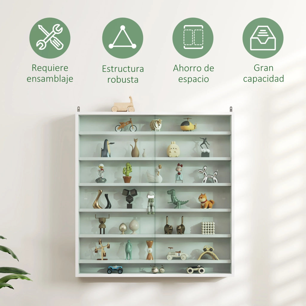 Libreria con ante in vetro ¨C zephmum ¨C Bianco 80x9.5x83 cm