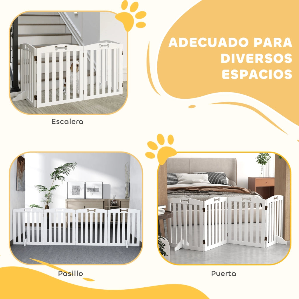 Cancello per Cani Pieghevole ¨C Zephmum ¨C Bianco 207,5 cm