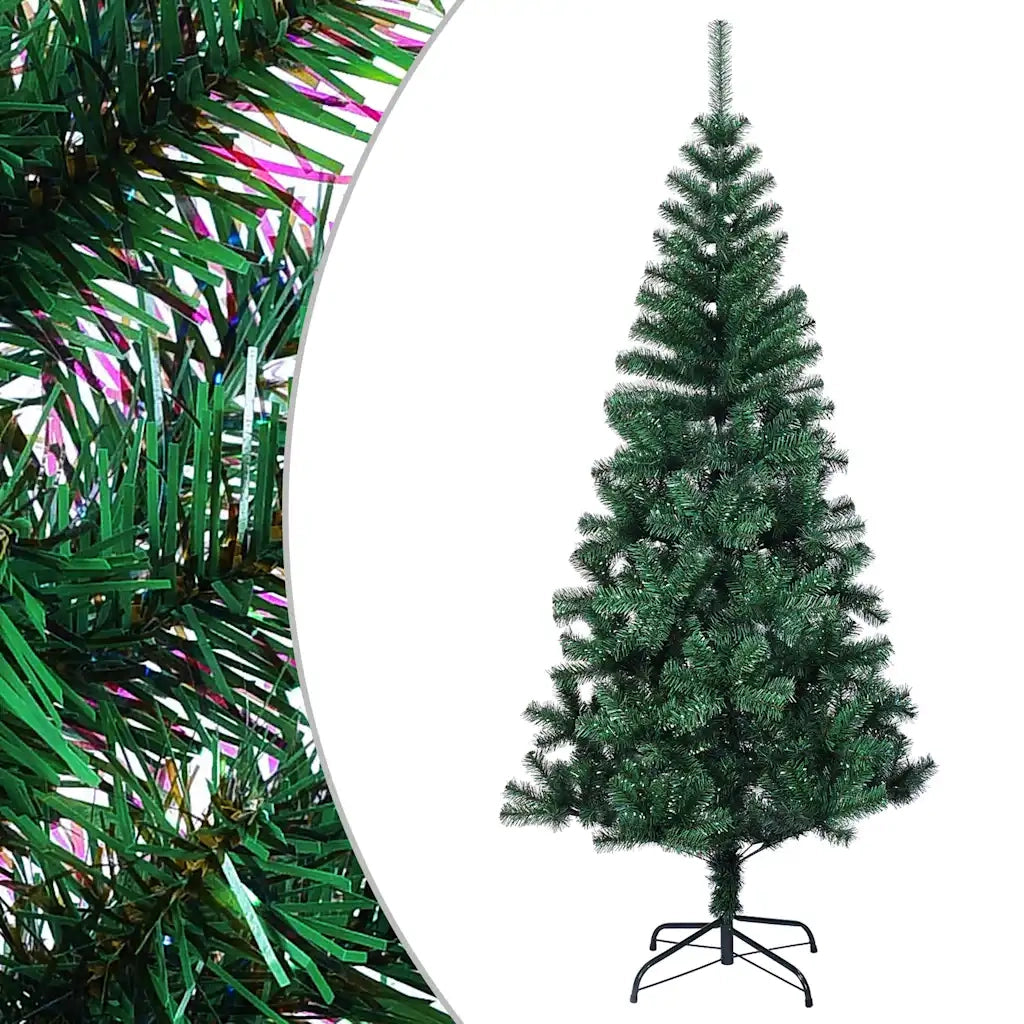Albero di Natale Artificiale Punte Iridescenti Verde 120 cm PVC cod mxl 21776