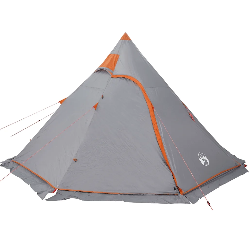 Tenda da Campeggio Tipi per 5 Persone-Tenda per Famiglie Grigia Impermeabile