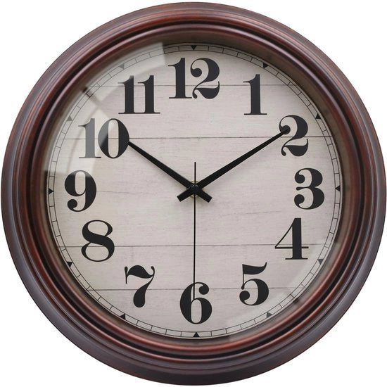 Orologio da Parete Vintage 23cm, Grande Orologio da Parete Retro in Legno Scuro Senza Suono per Camera da Letto, Cucina, Bagno, Ufficio