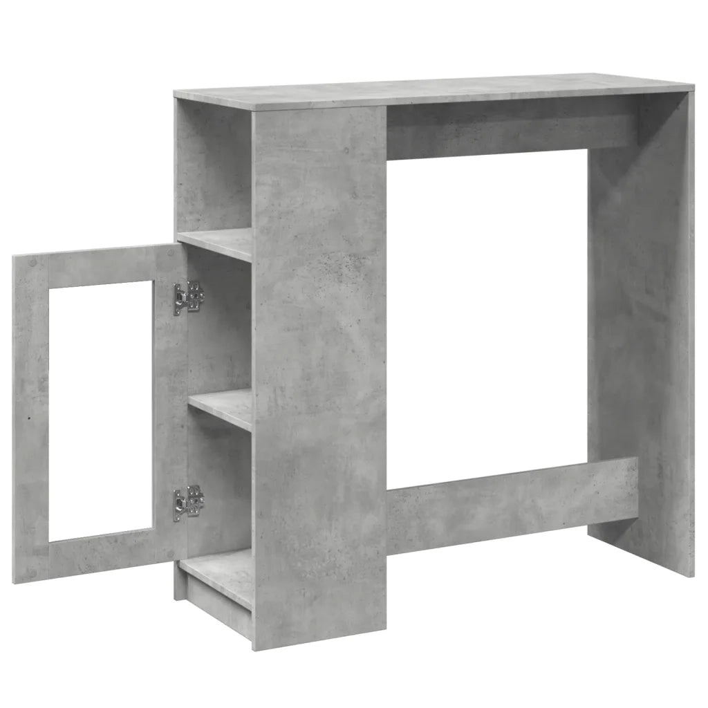 Tavolo Bar con Rastrelliera Grigio 101x40x103,5 cm Multistrato