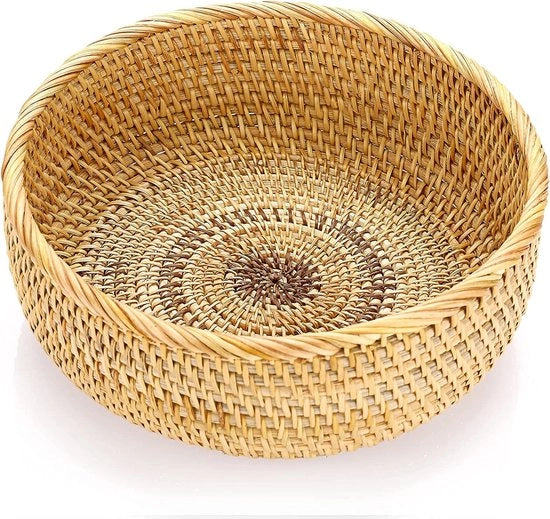 Piatto di servizio in rattan per biscotti e pane (circa 26cm)