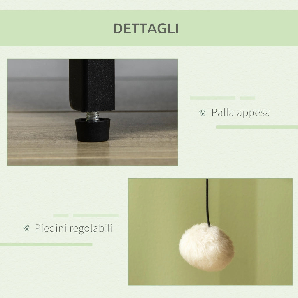 Easycomfort Mobile per Lettiera Gatti in Legno e Acciaio con Anta Magnetica, 80x48x55cm, Quercia