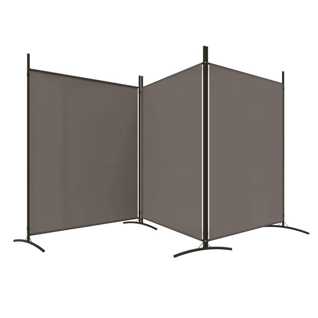 Divisorio a 3 Pannelli Antracite 525x180 cm in Tessuto 350280