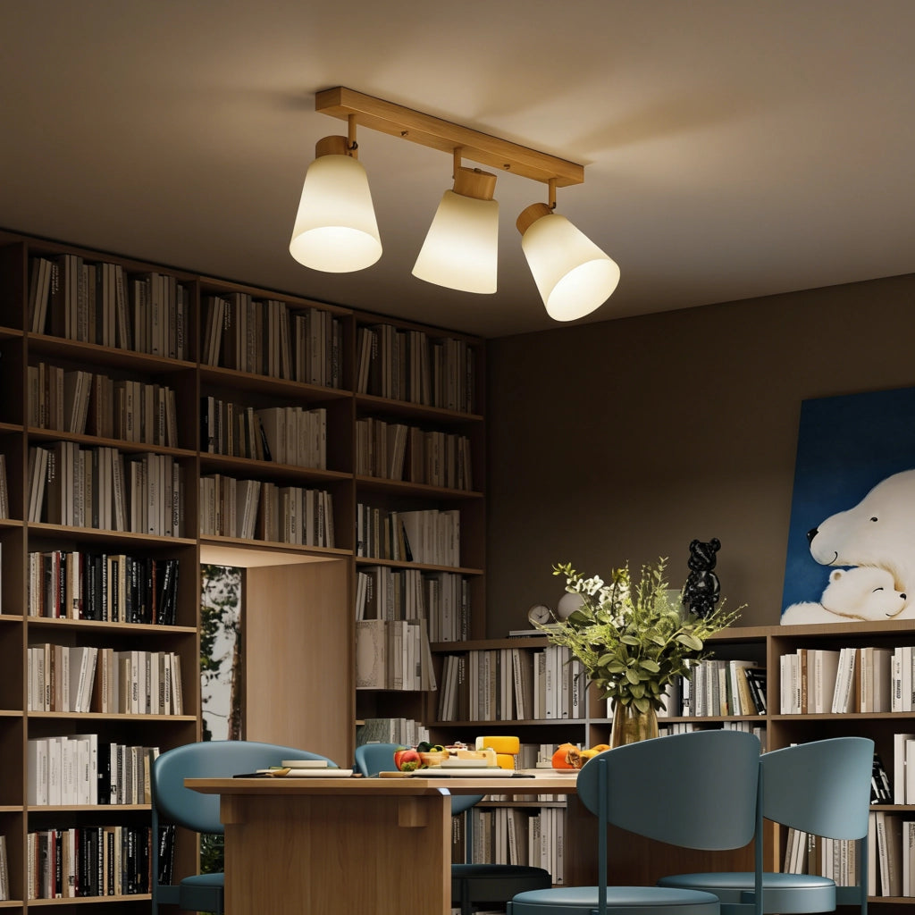 Lampadario a Soffitto 3 Luci Regolabili ¨C zephmum ¨C Legno