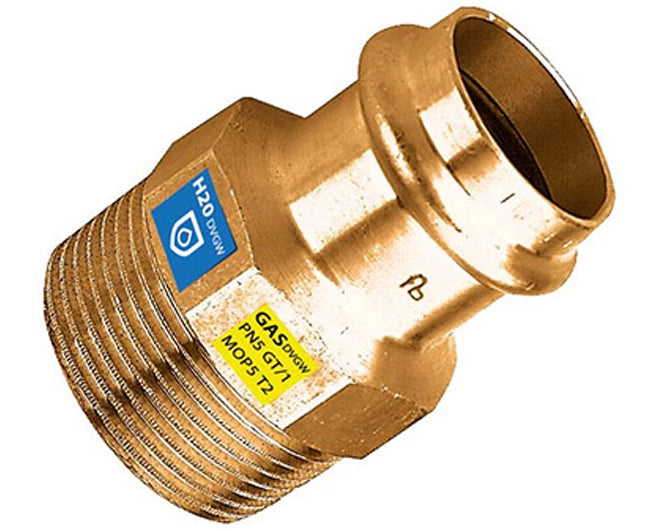 RACCORDO DIRITTO A PRESSARE MASCHIO IN BRONZO SERIE FRABOPRESS KOMBI 1Ø22   FRA-BO SPA