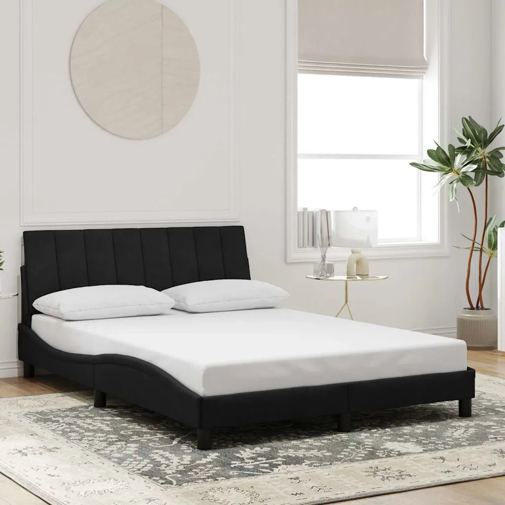 Giroletto senza Materasso-Struttura Letto Hanko Nero 120x200 cm Velluto